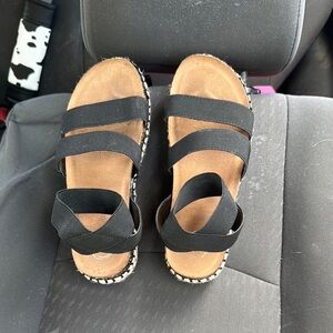 Black and Brown Strappy Sandals